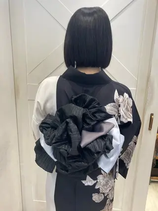 白髪ぼかしハイライト ヘアアレンジのヘアスタイル