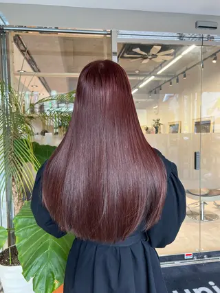 ロング カラー 縮毛矯正/ブリーチ 無しWカラーのヘアスタイル