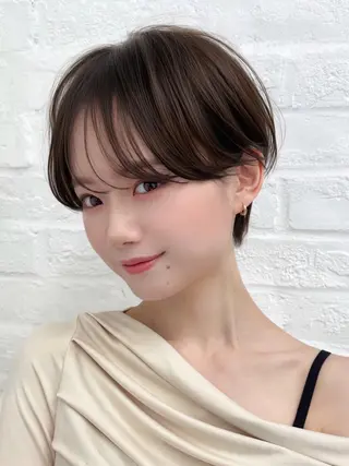 ショート ショートヘア くすみカラー、大場猛のヘアスタイル