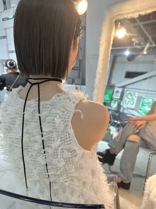 ミディアム カラー かえ🩶韓国ボブ🎀 透明感カラー🥣のヘアスタイル