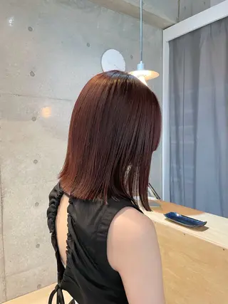 ミディアム カラー 【arc】Ruri コテ巻き風パーマのヘアスタイル