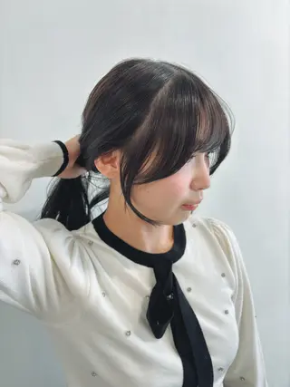 ロング カラー 【韓国レイヤー特化 ハッシュカット】のヘアスタイル