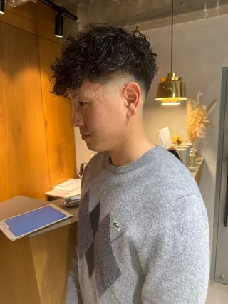 ミディアム カラー パーマ ヘアアレンジ メンズ メンズ特化 しゅうへいのヘアスタイル