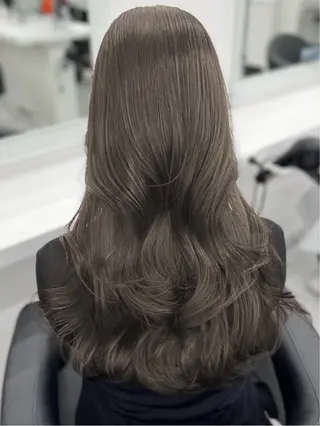 ロング カラー ブリーチなし韓国ヘア レイヤー縮毛🤍渡邉のヘアスタイル