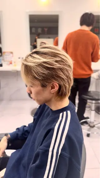 ミディアム カラー ヘアアレンジ メンズ 🟦メンズパーマの 達人🟦のヘアスタイル