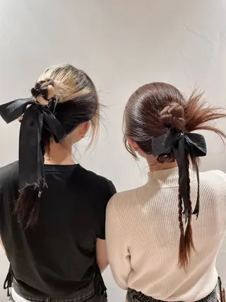 ヘアアレンジ 艶カラー/アレンジ/ はまぐちうみのヘアスタイル