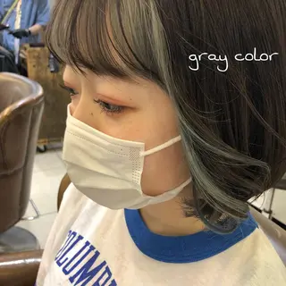 ショート カラー ボブ ブリーチ/miinaのヘアスタイル