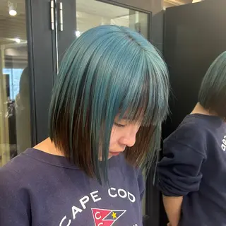 ショート カラー ✨うる艶/ブリーチ✨ 𝓡𝒖𝓷𝐚💋のヘアスタイル