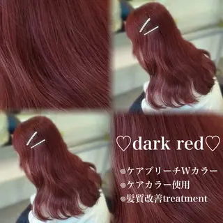 ロング カラー 💗愛され暖色💗 ピンク/レッド💗のヘアスタイル