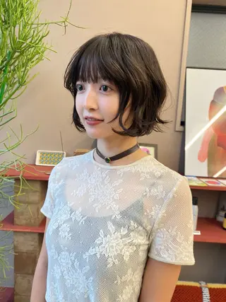 ショート パーマ ナツオ/中目黒 レイヤーカットのヘアスタイル