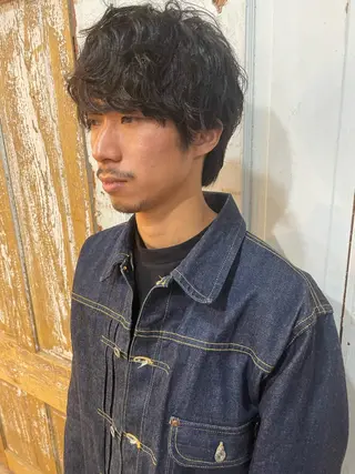 ミディアム パーマ メンズ 南堀江🌿パーマ Tetsu【テツ】のヘアスタイル