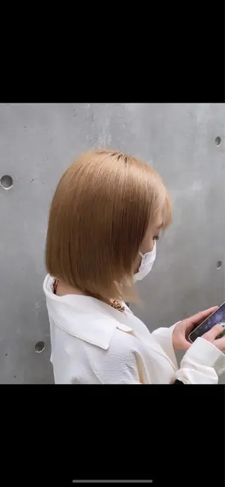 ミディアム 透明感ブリーチ/ メンズパーマのヘアスタイル