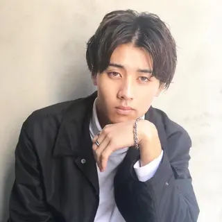 ショート カラー パーマ メンズ kiitos所属・関西センターパート メンズモデル募集のヘアスタイル