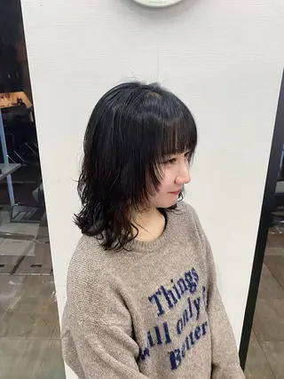 ミディアム パーマ 野林 夏帆のヘアスタイル