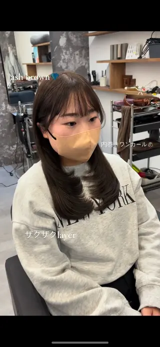 セミロング レイヤーカット/韓国 ヘア/LILICAのヘアスタイル