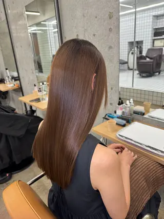 ロング 髪質改善×縮毛矯正× 艶カラー 吉原和磨のヘアスタイル