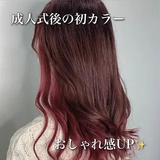 セミロング カラー 中本 達也のヘアスタイル