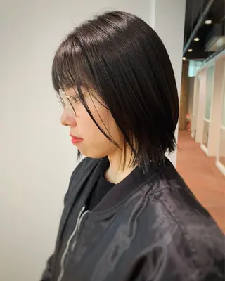 ミディアム カラー GO TODAY SHAiRE SALON 梅田店所属・柔らかくすみカラー ボブ/ショートのヘアスタイル