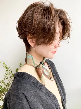 ショート カラー パーマ ショート/レイヤー なら石井知希のヘアスタイル