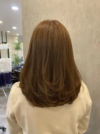 ミディアム カラー Bonheur  KAWANISHI所属・ノンダメージ 🥑mikubanのヘアスタイル