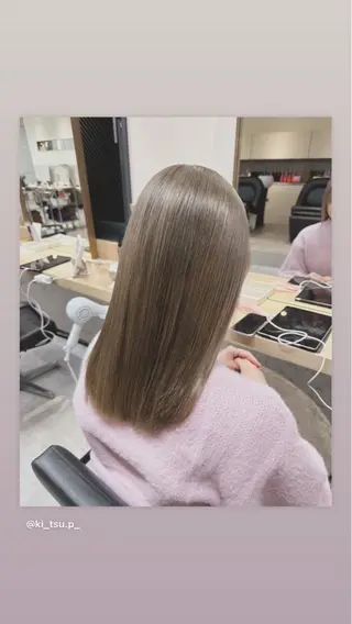 セミロング カラー 透明感カラー🩵 レイヤーカット/韓国のヘアスタイル