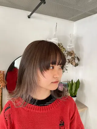 ミディアム カラー ボブ/レイヤー /河内温太のヘアスタイル