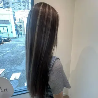 ロング 🖤🎀ハイトーン/ エク/夕月🎀🖤のヘアスタイル