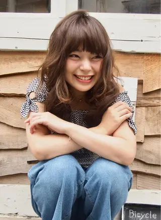 セミロング カラー SALOWIN Frente店所属・個室で似合わせ好印象 🧡外山弥千代のヘアスタイル