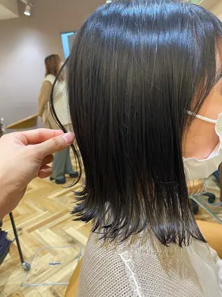 ミディアム ボブ韓国風レイヤー 髪質改善/畠中ケントのヘアスタイル