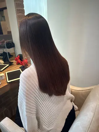 ロング ACRO梅田【アクロ】所属・朝が楽になる縮毛矯正 顔周りカットU24のヘアスタイル