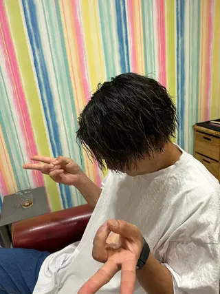 パーマ メンズ hairLOOP所属・西院LOOP sayakaのヘアスタイル