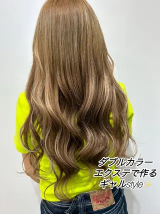 ロング カラー alpha. カラーエクステ下妻のヘアスタイル