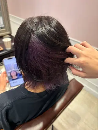 カラー 🌱なゆみ🌱透明感 /ナチュラル/高宮のヘアスタイル