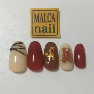 セミロング ヘアアレンジ パーマ ネイル キッズ マツエク・マツパ カラー MALCAnail(マルカネイル)所属・荒木 莉奈のネイルデザイン