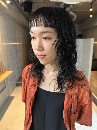 ミディアム カラー パーマ 斎藤祐樹 /レイヤー/パーマのヘアスタイル