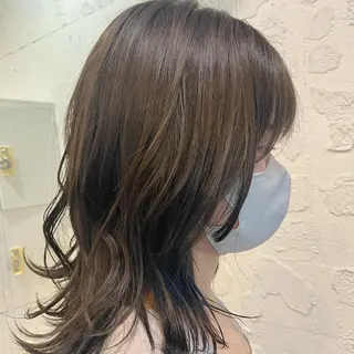 ミディアム カラー ヘアアレンジ 🎀ダブルカラーレイ ヤーyuuri🎀のヘアスタイル