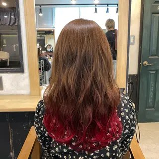 ロング カラー パーマ 美髪矯正 🌈髪質改善 山下のヘアスタイル