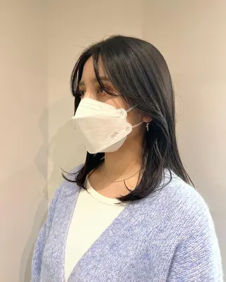 ミディアム カラー 韓国ヘア 🎀華澄のヘアスタイル