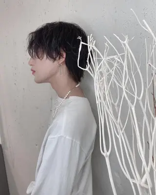 メンズ メンズカット/韓国 ウルフ/毛流れのヘアスタイル