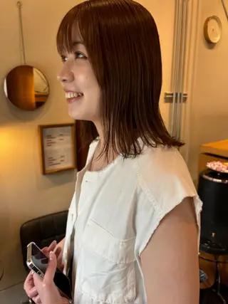 ミディアム Chiho / 梅田 / ボブ/ パーマのヘアスタイル