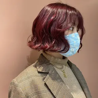 ミディアム カラー ORIKA 美容室のヘアスタイル