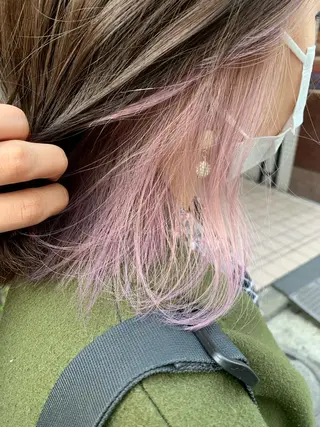 セミロング カラー ヘアアレンジ 🫧透明感カラー/ ボブ/小笠原🪽のヘアスタイル