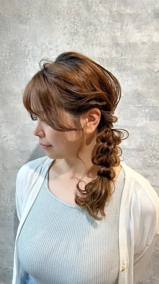 セミロング ヘアアレンジ 透明感カラー/ネイル COCORO🎀☘️のヘアスタイル