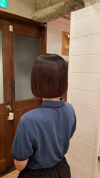 ショート ボブ/縮毛矯正/レイ ヤー♡Natsukiのヘアスタイル