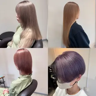 セミロング ✨艶ブリーチカラー✨ ✨艶髪ストレート✨のヘアスタイル