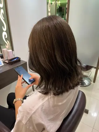 ミディアム ぷつっとボブ/ちゅる ピンク/mika☆のヘアスタイル