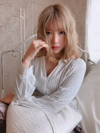 ミディアム カラー 金安 かんたのヘアスタイル