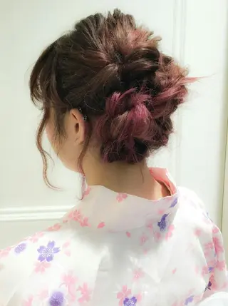 ヘアアレンジ カラー ミディアム 寺島 伸のヘアスタイル