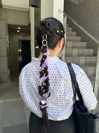 ヘアアレンジ 暗髪🥣アレンジ🎀 FACE。らんのヘアスタイル