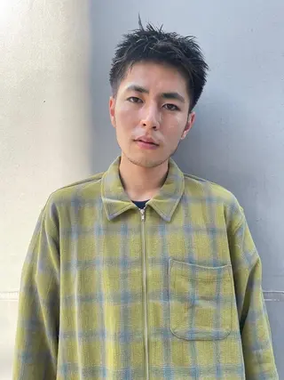 カラー パーマ ショート メンズ CEINE+ officialのヘアスタイル